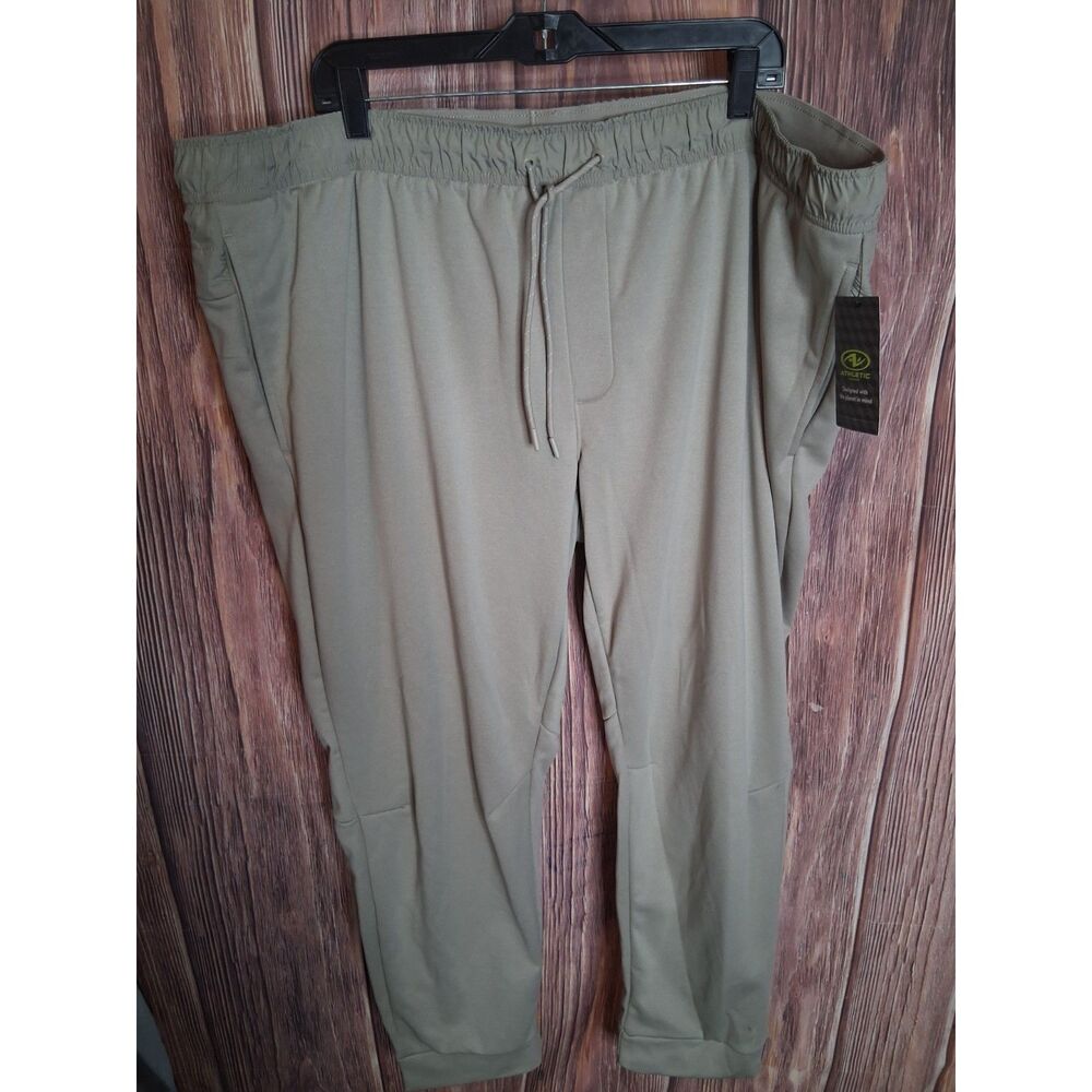 Athletic mens stretch waist pants size 3xl gray